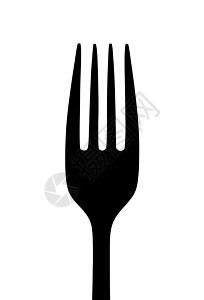 叉子的轮白色餐具用具黑色黑与白插图绘画厨房对象背景图片