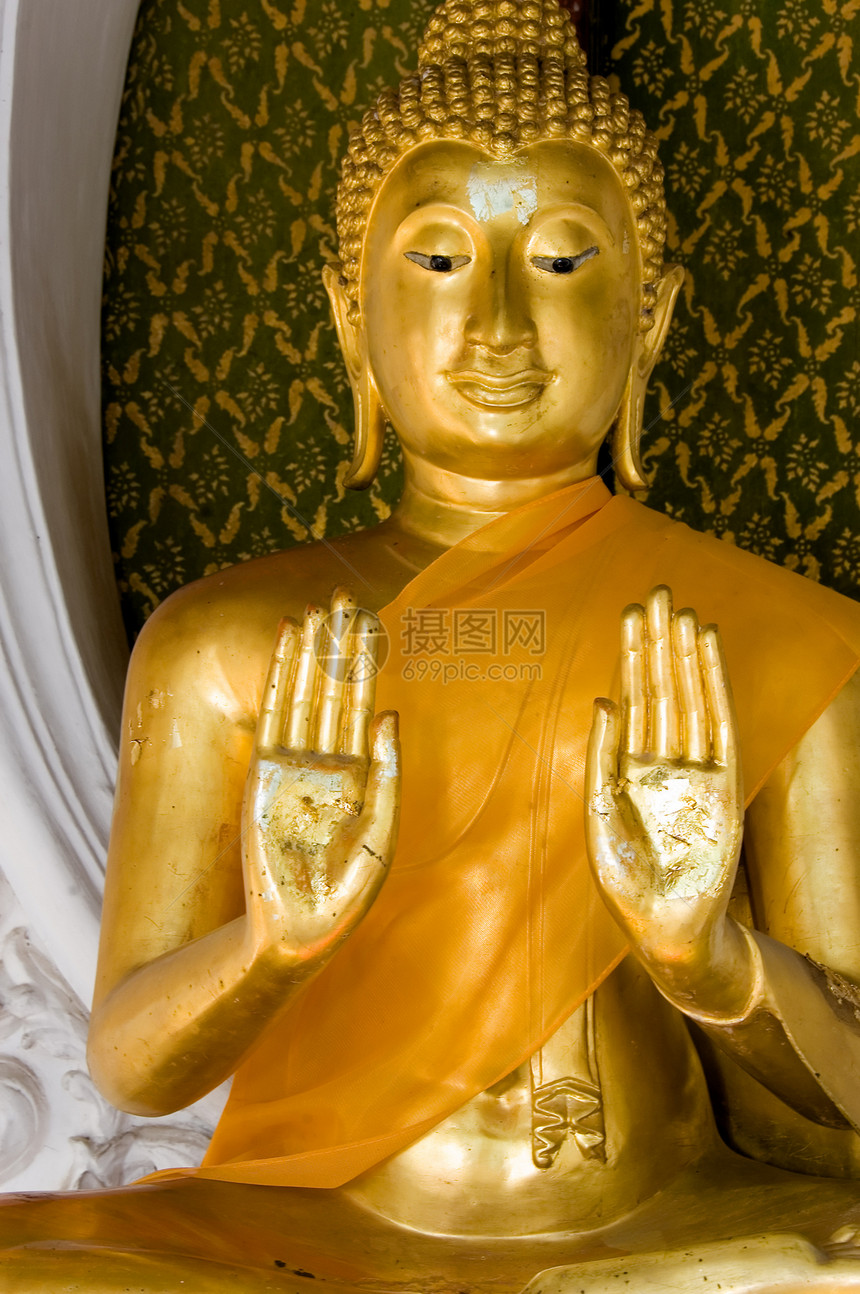 buddha 雕像宗教寺庙冥想佛教徒文化金子图片