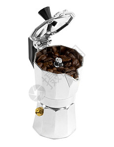 咖啡豆和摩卡机味道棕色农业香气热带咖啡壶研磨喷出酿造芳香背景图片