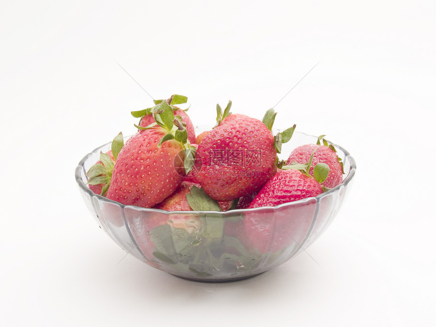 有碗草莓叶子生长饮食甜点蛋糕小吃食物场地种子季节图片