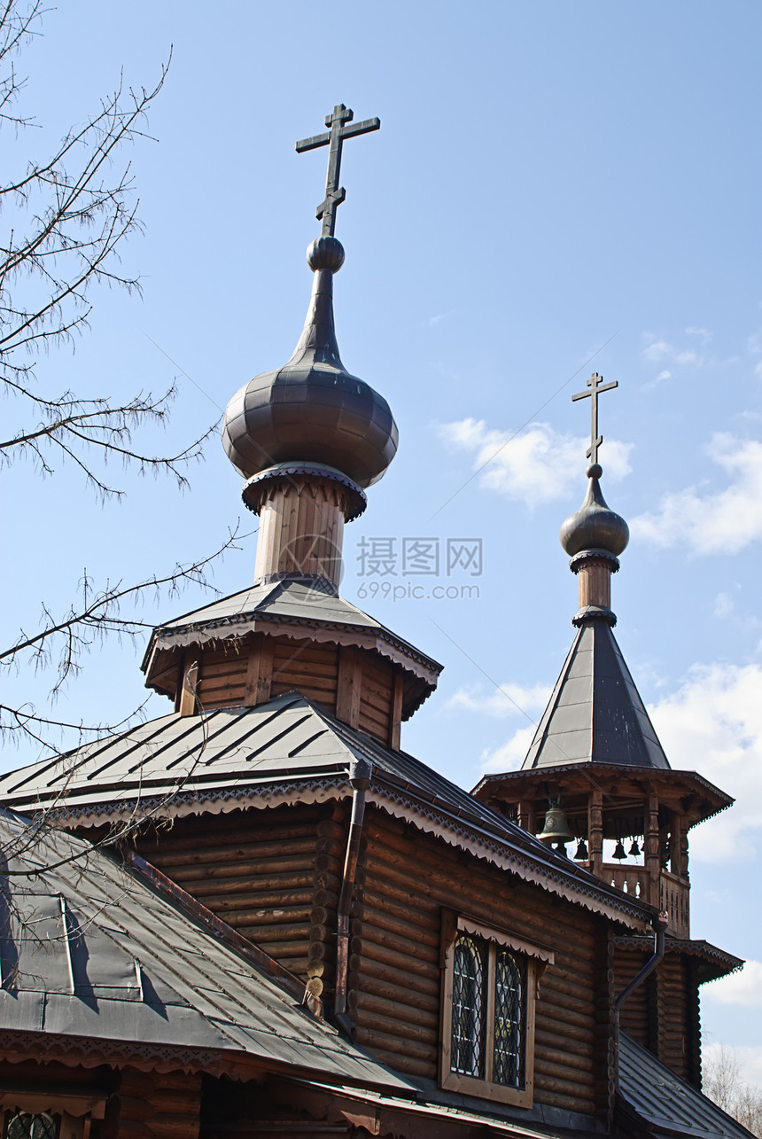 教会教堂宗教信仰木板寺庙历史建筑洋葱农村木头艺术图片