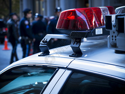 值勤执法街道服务运输警察监视情况法律治安蓝色背景图片