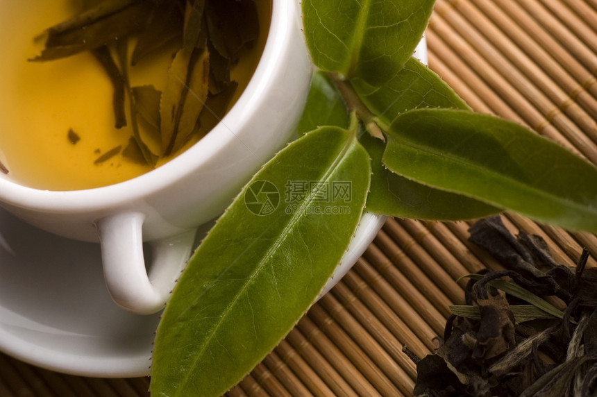 绿茶仪式香料宏观异国叶子味道食谱美食烹饪芳香图片
