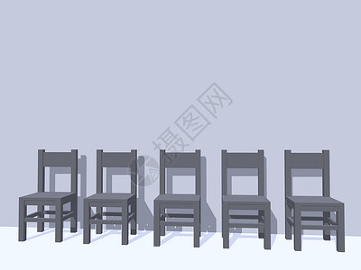桌椅行灰色家具插图白色房间背景图片