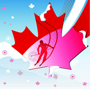 加拿大滑雪2010年加拿大温哥华冬季运动会滑雪游戏运动港口竞赛旅游插图叶子男人国家插画