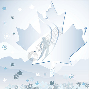加拿大滑雪加拿大冬季运动会插画