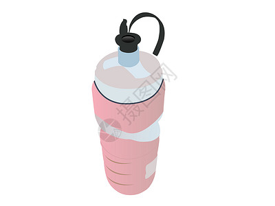 吸管瓶插图节食矿物塑料吸管液体水平瓶子补品背景图片