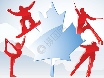 加拿大滑雪加拿大温哥华冬季运动会 2010年蓝色薄片国家季节男人插图滑雪者滑雪阴影游戏插画