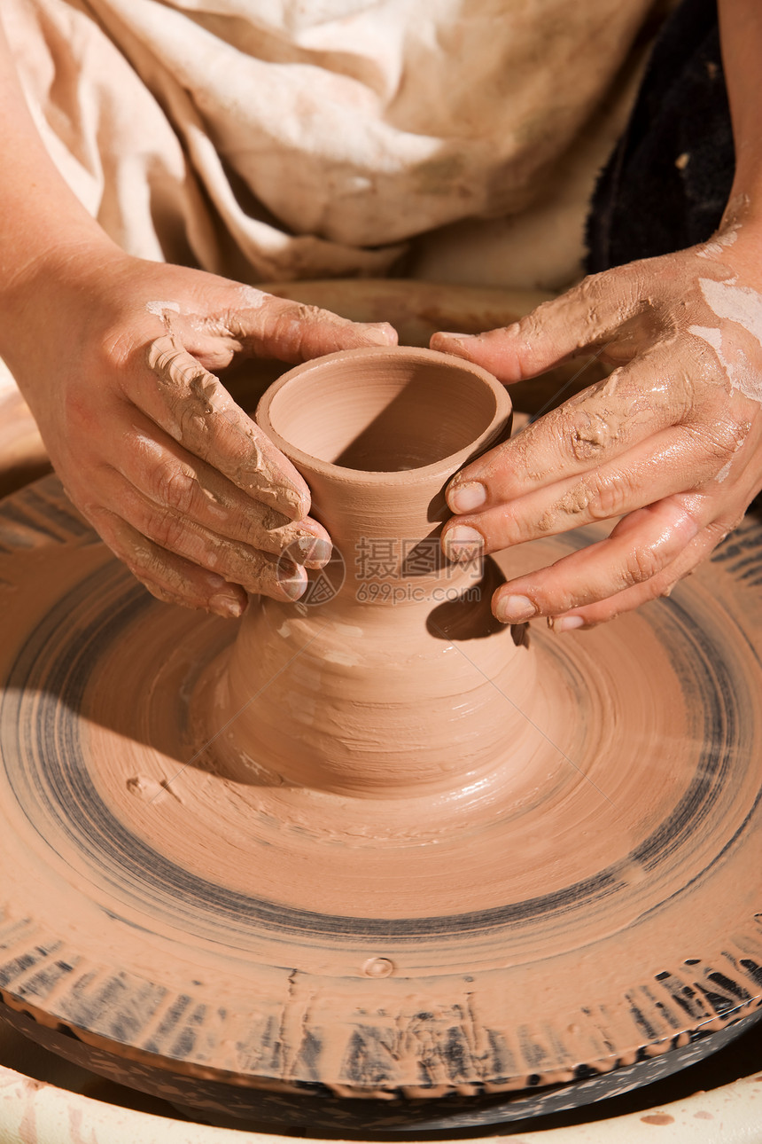 Potter 雕塑克莱工具旋转黏土围裙工艺女士陶瓷艺术家工匠罩衫图片