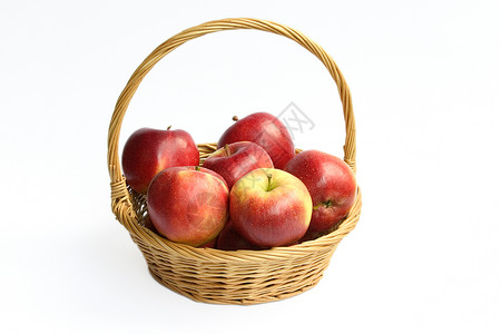 篮子中的苹果荔枝健康甜点饮食背景图片