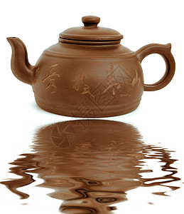 茶壶茶具文化复古厨房沉思象形文字仪式反射禅意背景图片