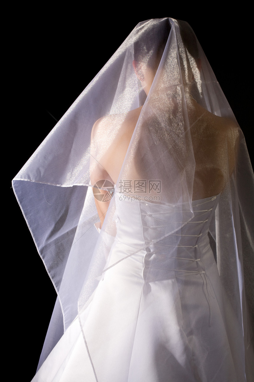 未婚妻女孩衣服裙子面纱女性白色图片