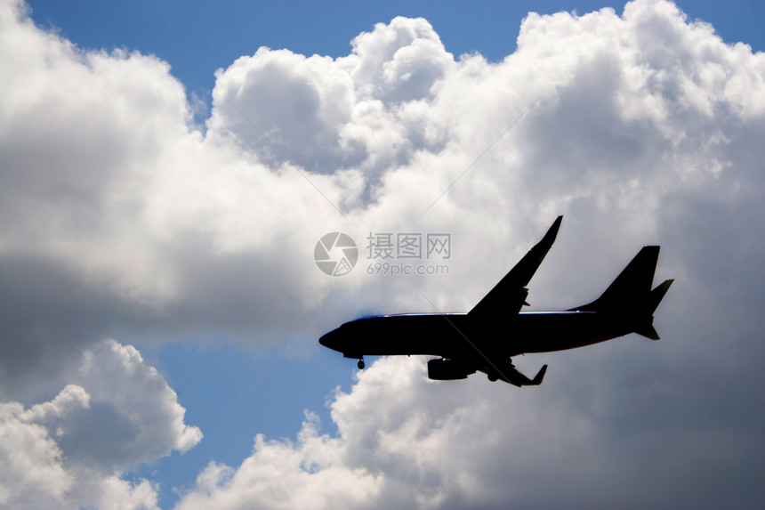 空机戏剧性卷云蓝色客机空气翅膀正方形假期商业飞机场图片