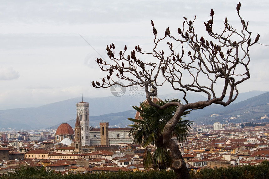 佛罗伦萨海王星喷泉历史景观石头雕塑雕像游客艺术假期图片
