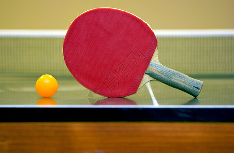 表网球圆圈黄色反射球拍运动乒乓背景图片