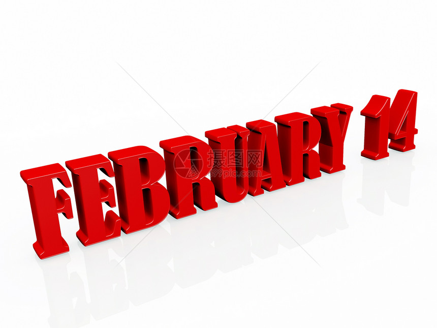 2月14日墙纸红色插图礼物桌面白色渲染艺术品热情日历图片