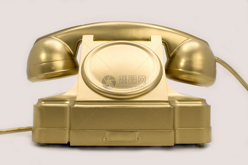 黄金电话古董乡愁白色技术电讯电话怀旧器具听筒金子图片