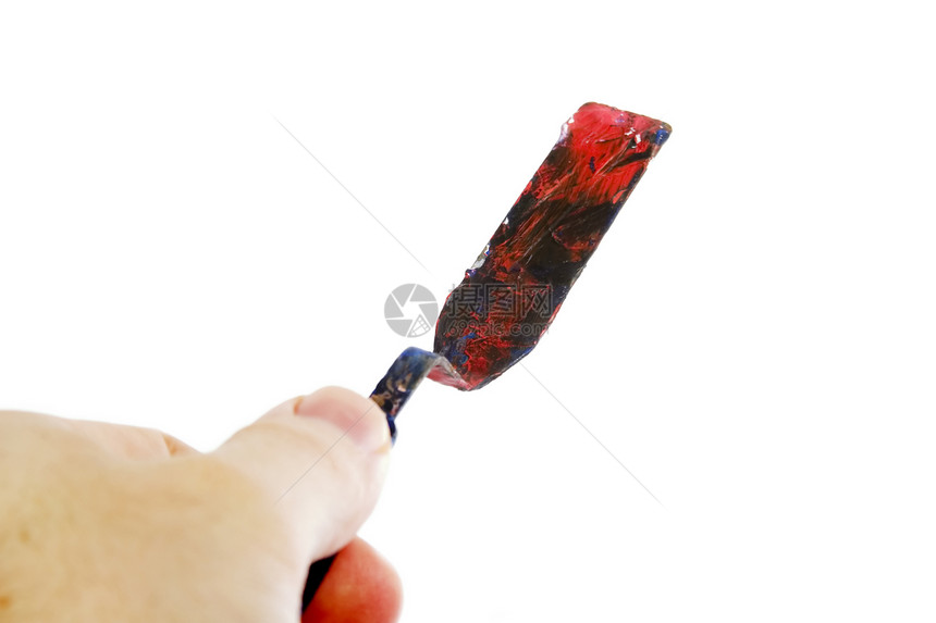 托乐刀夹子画家工具刮刀艺术头发面具小路男性手指图片