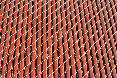 红色围栏金属木头工业背景图片