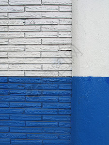 蓝色和白砖墙背景图片