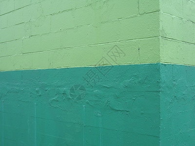 绿砖墙建筑角落绿色背景图片