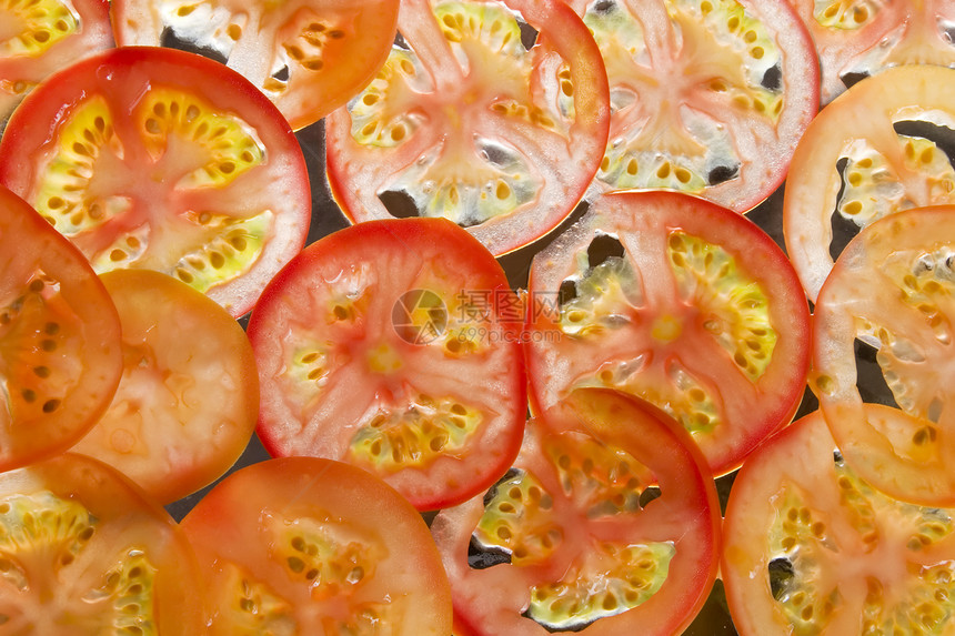 番茄切片背景红色蔬菜花园水果食物种子圆形饮食图片