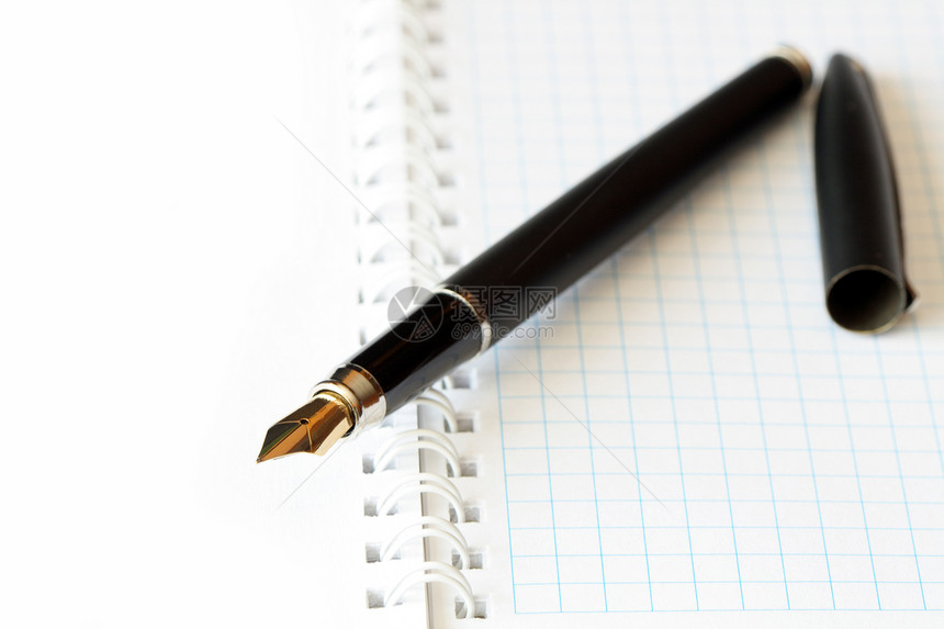 螺旋笔记本和笔学校钢笔用品记本工具商业办公墨水图片