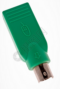 PS2 到 USB 适配器连接器老鼠绿色白色电子背景图片