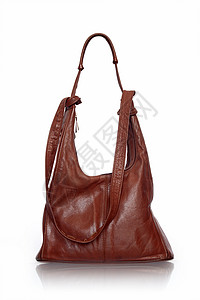 妇女城市邮袋购物个人配饰拉链棕色手提包皮革背景图片