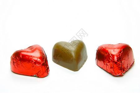 巧克力爱心食物白色红色糖果背景图片