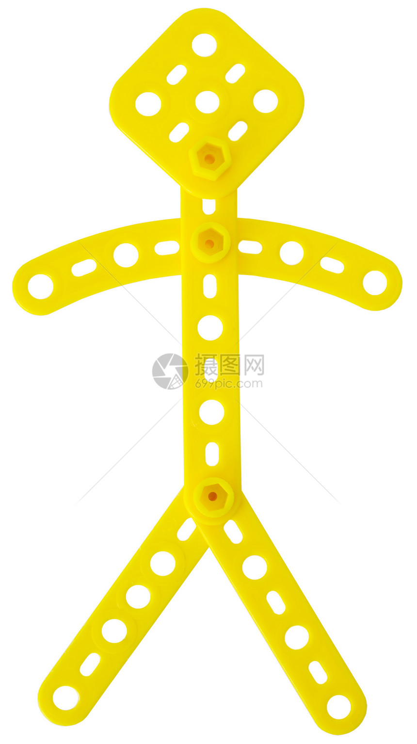 构造建构器玩具塑料黄色坚果螺栓孩子白色图片