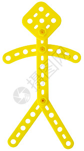 构造建构器玩具塑料黄色坚果螺栓孩子白色背景图片