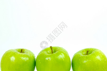 绿色苹果食物白色背景图片