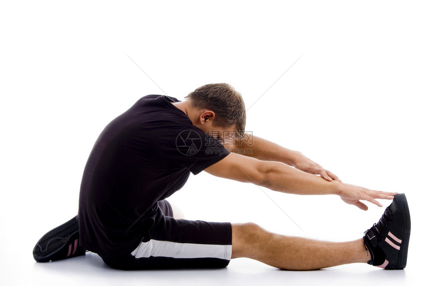 肌肉男伸展双腿和手图片