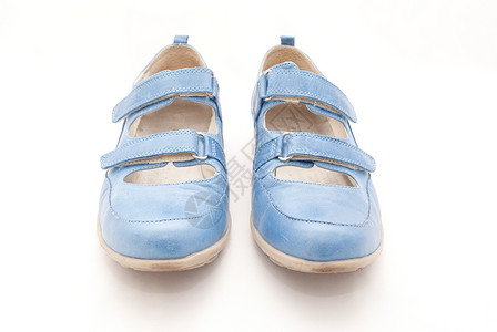 蓝鞋白色前景色皮革鞋店女性鞋类背景图片