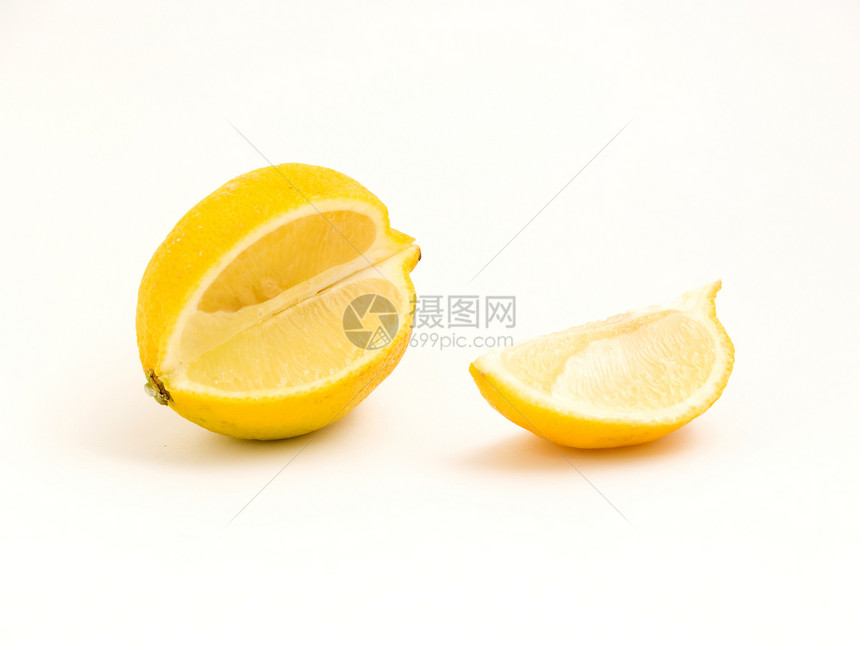 白底切柠檬果汁食物黄色白色饮食图片
