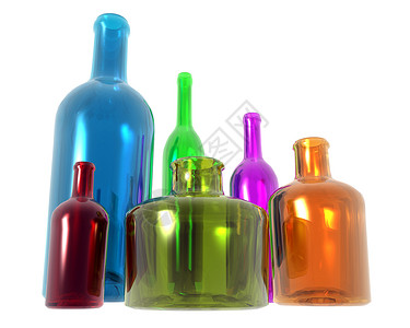 多样化瓶插图彩虹花瓶团队瓶子玻璃背景图片