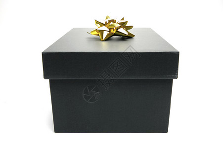 礼品盒礼物白色庆典展示盒子黑色背景图片