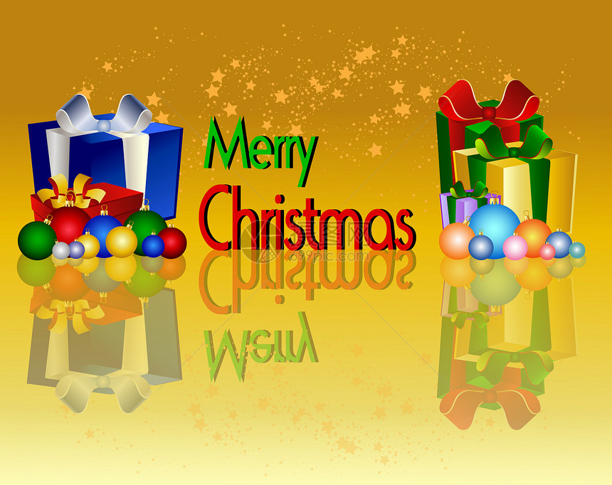 圣诞快乐的背景背景展示礼物卡片星星插图盒子图片