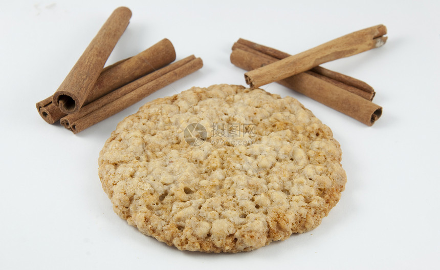 肉桂饼干燕麦粮食食物麦片工作室宏观白色小麦营养烘烤图片