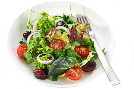 沙拉西红柿白色垂直田园水平食物视图洋葱树叶胡椒高清图片