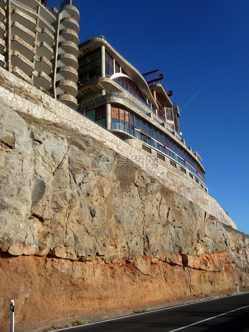 克里塞德酒店蓝色阳台岩石建筑地标公寓住宅悬崖财产酒店图片