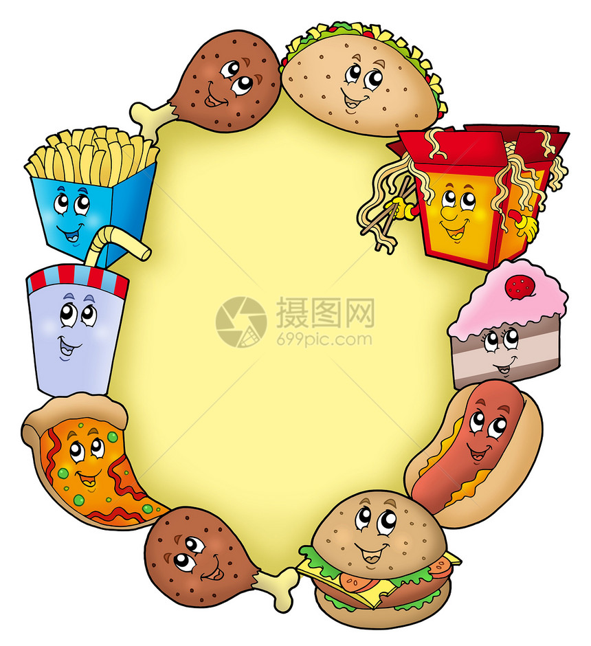 各种漫画食品框架图片