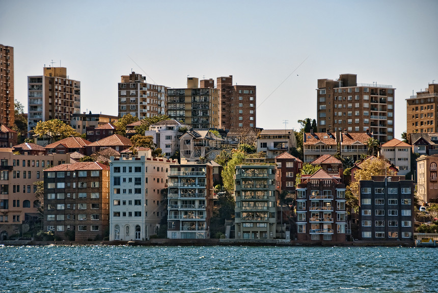 澳大利亚悉尼港 澳大利亚地平线天空背景建筑学场景城市生活商业景观办公楼港口图片