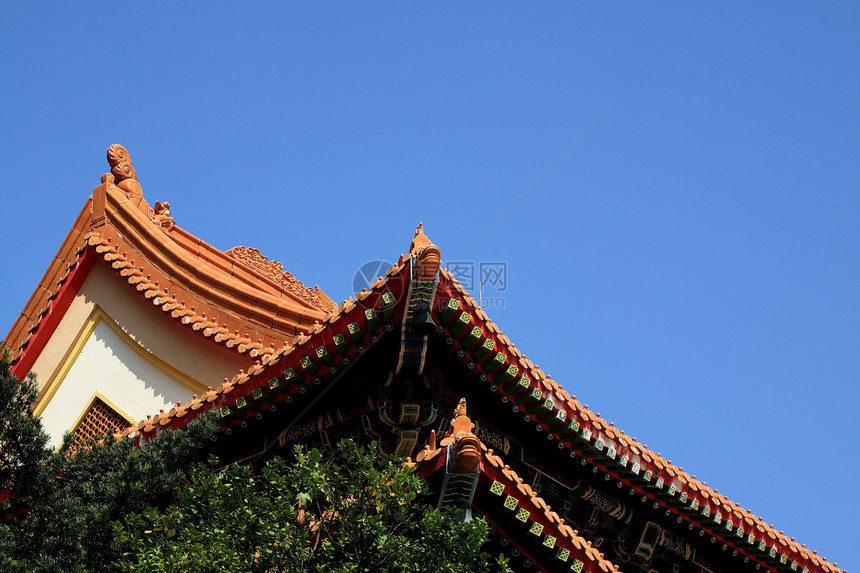 中国庙屋顶生活宗教纪念碑神社雕塑极乐信仰寺庙智慧精神图片