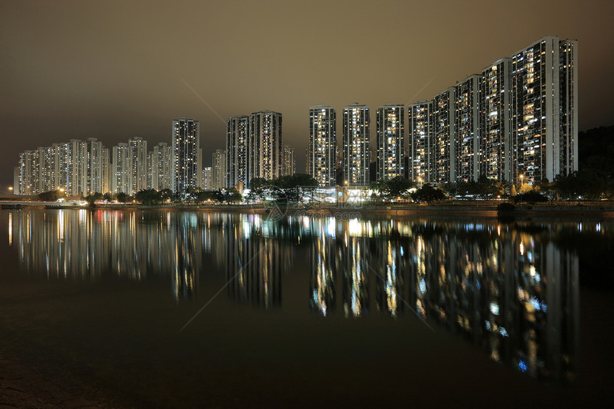 香港高速公路火车街道土地住房绿色高楼城市住宅单轨蓝色图片