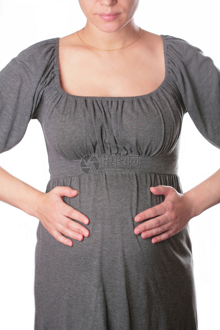 身穿编织衣服的孕妇腹部生活身体子宫压痛产妇母性肚子药品家庭图片