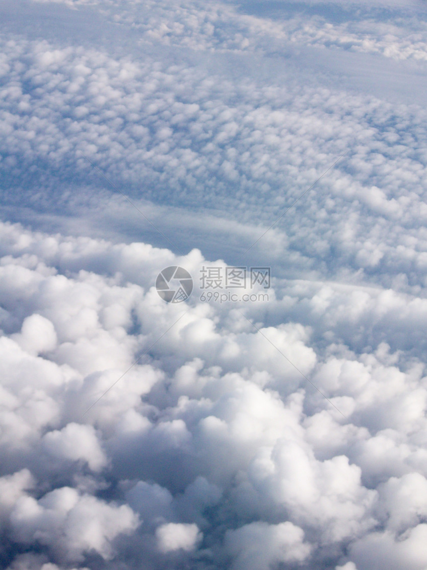 平板视图景观白色航空公司飞机天空蓝色棉花图片