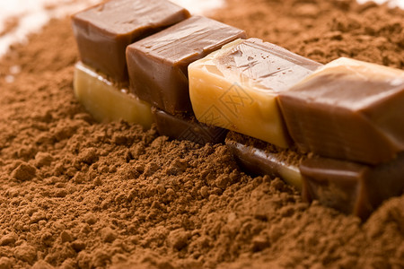 可可糖果甜点甜心粉末巧克力可可糖果背景图片
