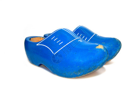 蓝木制鞋文化白色特丹蓝色木头背景图片